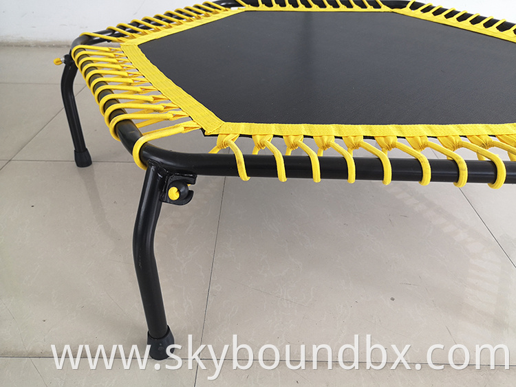 Gym fitness adjustable mini 50 inch hexagon trampoline with handle bar